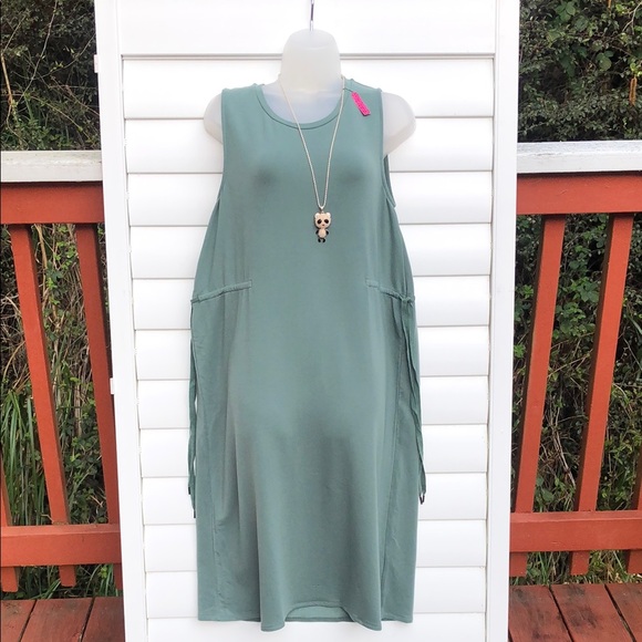 Garnet Hill Dresses & Skirts - Garnet Hill Green Midi Sheath Dress Crew Neck